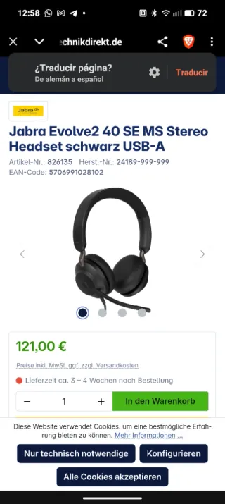 Jabra Evolve2 40 SE MS Stereo Headset