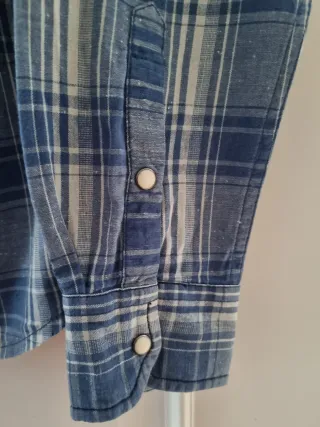 Camisa cuadros PULL&BEAR azul y blanco