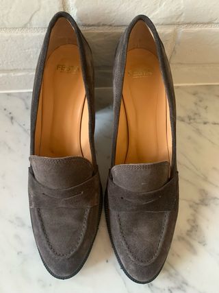 Scarpe in pelle scamosciata con tacco