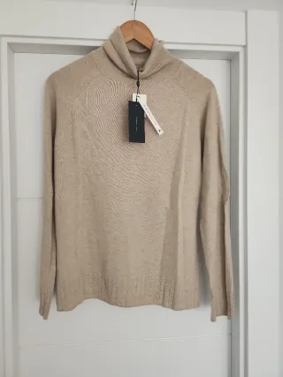 Jersey lana cashmere beige Nuevo