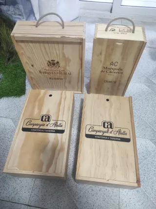 Cajas de madera para vino (4 unidades)
