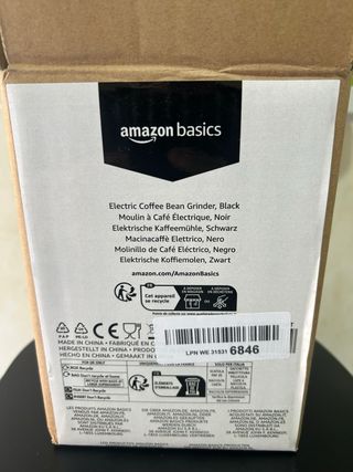 Molinillo Eléctrico Café Amazon Basics Negro