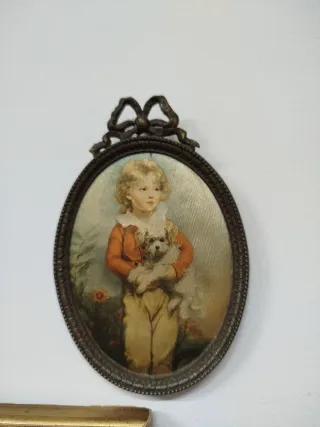 Pareja de cuadritos italianos ovalados