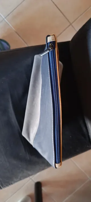 Pochette Byblos vera pelle marrone/grigio