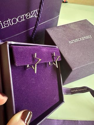 Pendientes Aro Estrella Aristocrazy Plata y piedra