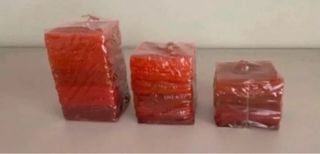 Velas cuadradas rojas (Set de 3)