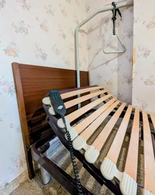 Cama articulada eléctrica y trapecio movilización