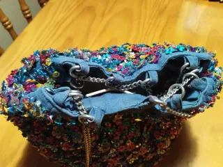 Bolso Zara flores lentejuelas