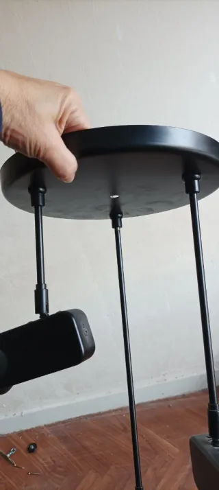 Lámpara de techo negra 3 focos