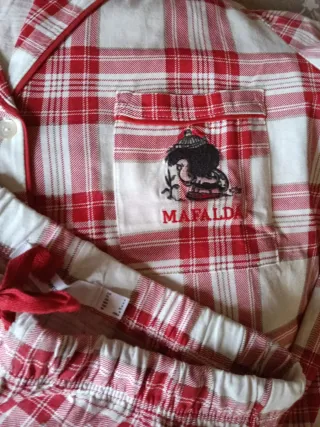 Pijama cuadros mujer rojo y blanco de mafalda