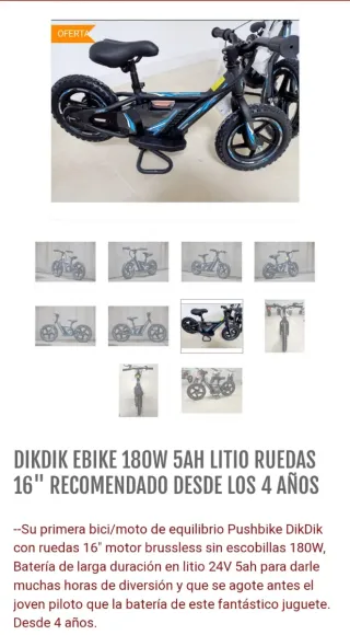 Bicicleta eléctrica infantil 16