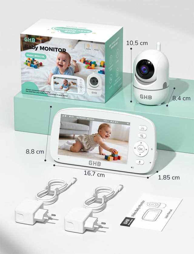 NUEVO - GHB Vigilabebés 5 720P IPS Pantalla