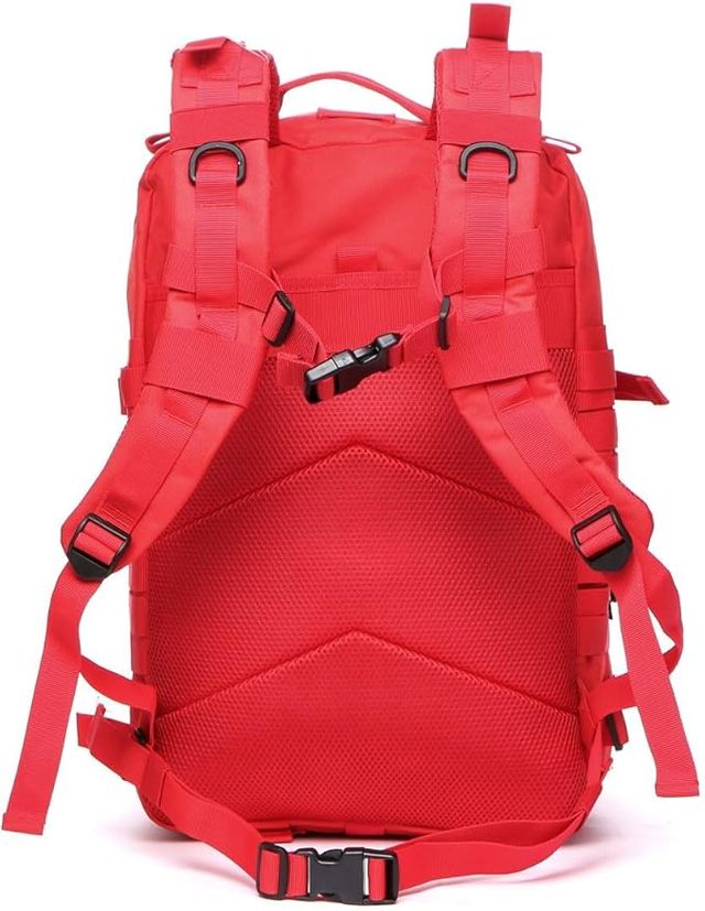 Mochila Táctica 50L Roja con 2 Parches
