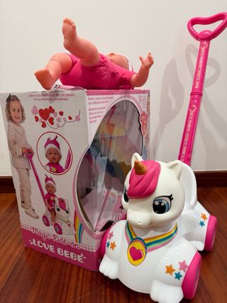Muñeca con carro unicornio para pasear NUEVA