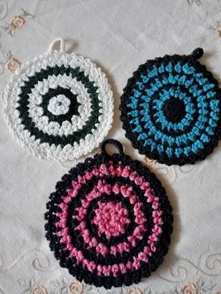 Set 3 presine/sottopentola uncinetto