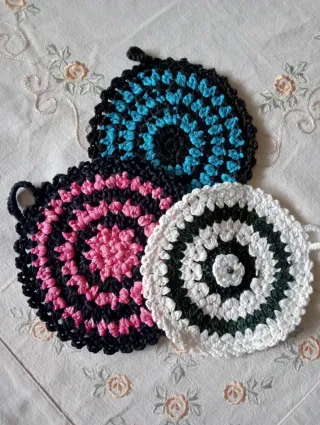 Set 3 presine/sottopentola uncinetto