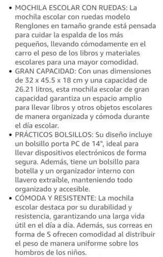 Mochila Totto Renglones Tiza Roja