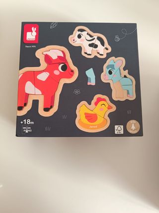 Janod Puzzle Madera Animales Granja +18m