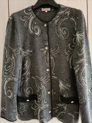 Cardigan leggero vintage lana grigio