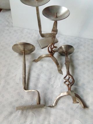 Candelabros HIERRO Forjado porta velas ARTESANALES