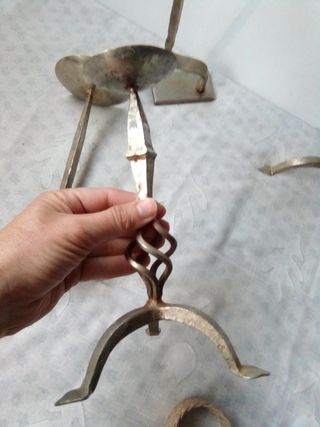 Candelabros HIERRO Forjado porta velas ARTESANALES