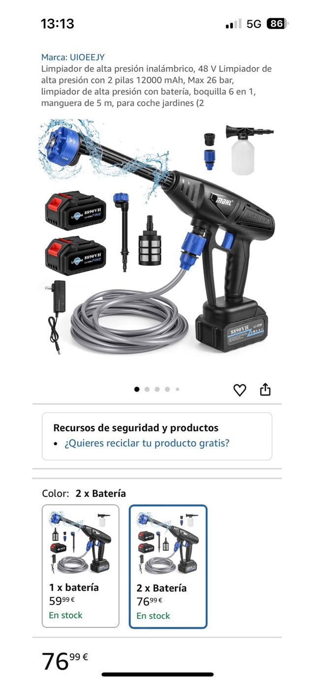 Lavadora de coches eléctrica portátil MDHL 48v