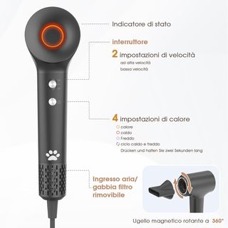 Asciugacapelli Ionico 1500W nero - Sigillato