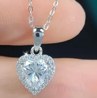 Collar Plata Corazón Moissanita