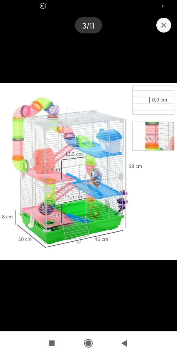 Jaula hámster túneles y plataformas