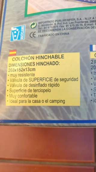 Colchon hinchable manual no electrico
