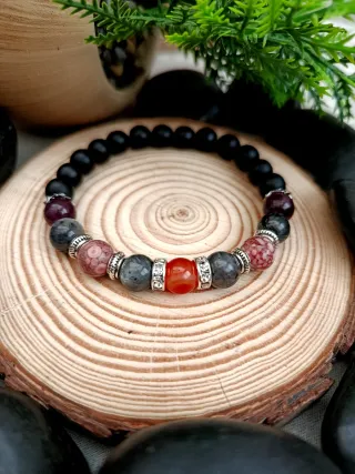 Pulsera elástica piedras naturales