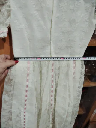 Vestido de comunión blanco encaje rosa