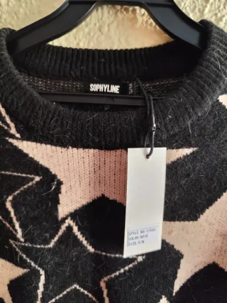 Jersey Negro y Beige Estrellas