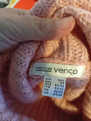 Jersey cuello alto rosa mujer