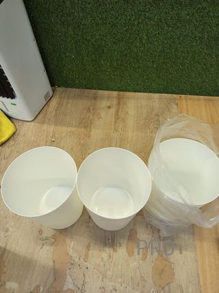 Set di 3 cestini Cetomo da 7,2 l - Per bagno, cucina, ufficio e camera da letto - Bianco