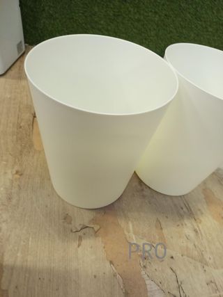 Set di 3 cestini Cetomo da 7,2 l - Per bagno, cucina, ufficio e camera da letto - Bianco