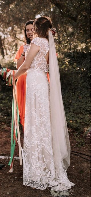 Vestido de Novia Immaclé Blanco crudo Encaje