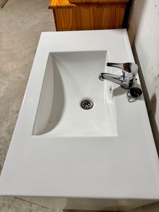 Mueble de lavabo Roca blanco y dorado