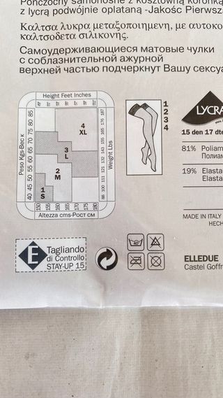 Elledue Stay-Up 15 Den Autoreggenti Tg 1