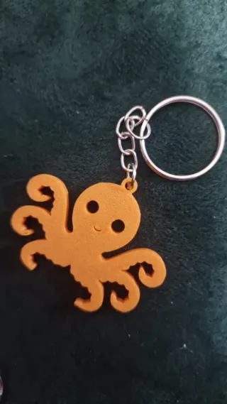 Llavero pulpo naranja