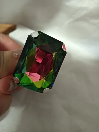 Anillo Rectangular Cristal Multicolor