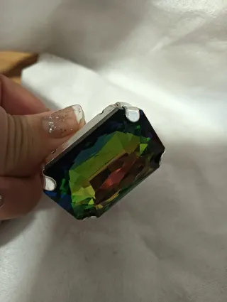 Anillo Rectangular Cristal Multicolor