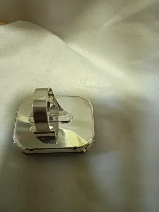 Anillo Rectangular Cristal Multicolor