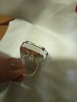 Anillo Rectangular Cristal Multicolor