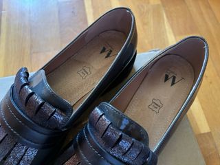 Zapatos Mocasines Mujer Negro y Dorado