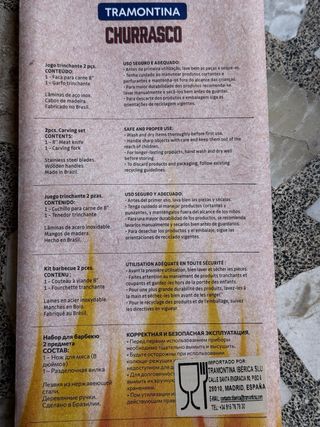 Set tenedor y cuchillo tramontina asado barbacoa