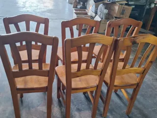 Mesa y 6 Sillas Pino Macizo