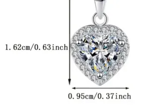 Colgante Corazón Plata y Moissanita