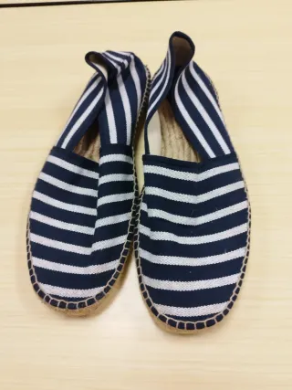 Alpargatas Rayas Azul Blanco made in Spain