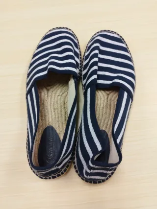 Alpargatas Rayas Azul Blanco made in Spain